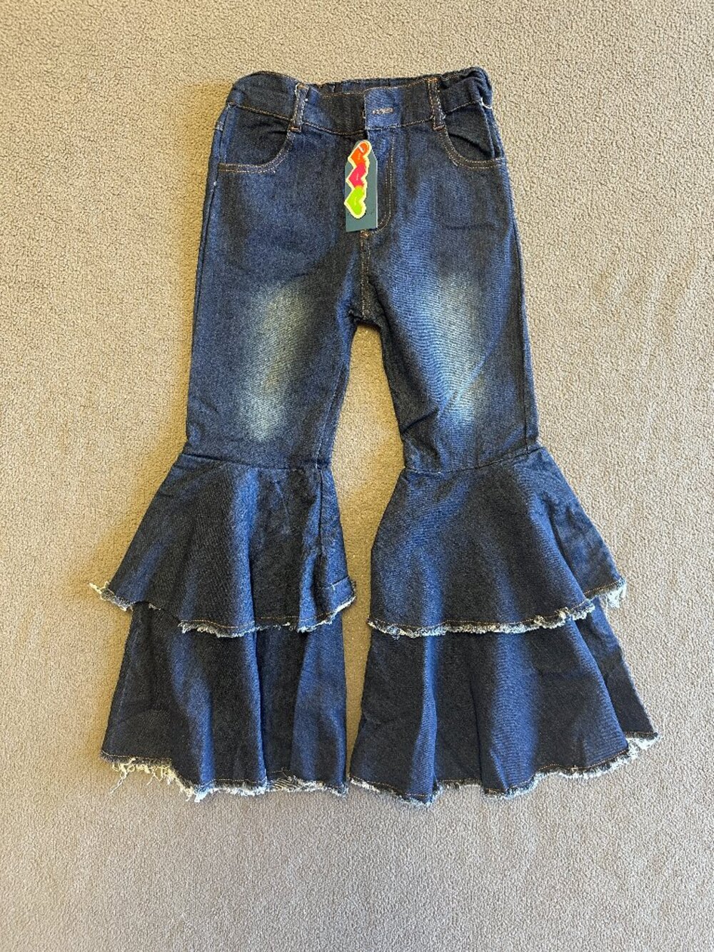 Girls Samgami Baby Double Bell Bottom Jeans Size 6-7 (120) NWT